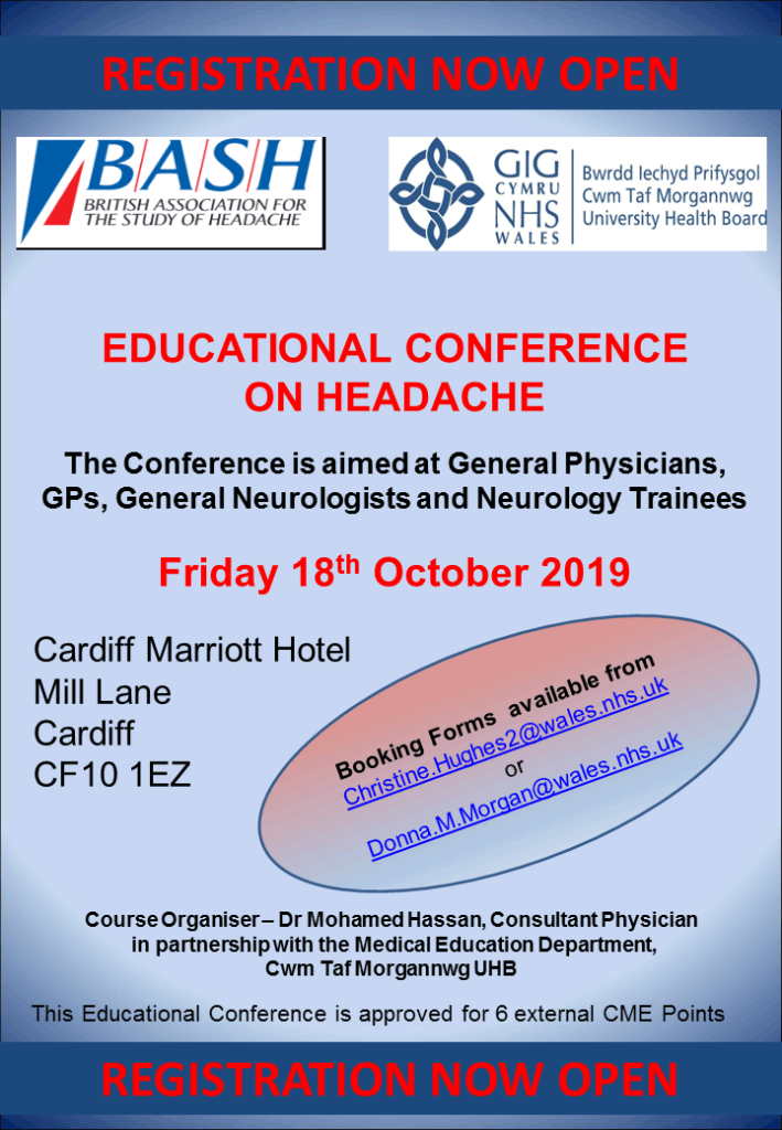 Poster for headache conference in Cardiff